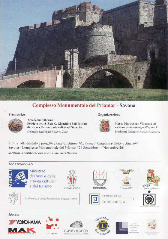 Brochure evento Kosvanec alla Fortezza Priamar di Savona
