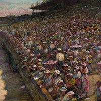 Masse di spettatori sotto la tribuna - Museo Nazionale Praga